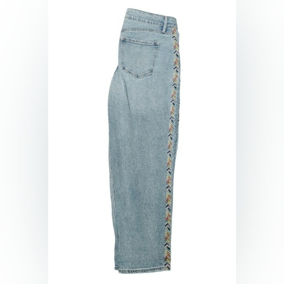 Knox Rose Mid-Rise Straight Leg Embroidered Jeans Size 14 Blue - Picture 2 of 14